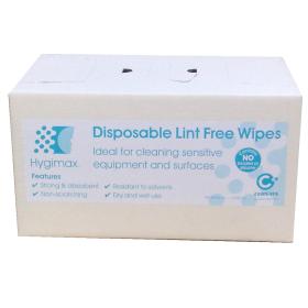 Hygimax Disposable Lint Free Wipes Case of 200 Wipes 30x38cm